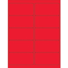 4 x 2" Fluorescent Red Rectangle Laser Labels image