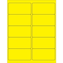 4 x 2" Fluorescent Yellow Rectangle Laser Labels image