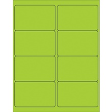 4 x 2 1/2" Fluorescent Green Rectangle Laser Labels image