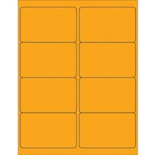 4 x 2 1/2" Fluorescent Orange Rectangle Laser Labels image