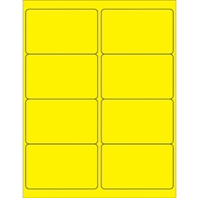 4 x 2 1/2" Fluorescent Yellow Rectangle Laser Labels image