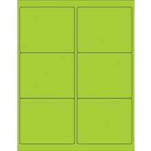4 x 3 1/3" Fluorescent Green Rectangle Laser Labels image