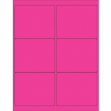 4 x 3 1/3" Fluorescent Pink Rectangle Laser Labels image
