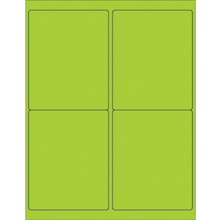 4 x 5" Fluorescent Green Rectangle Laser Labels image