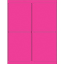 4 x 5" Fluorescent Pink Rectangle Laser Labels image