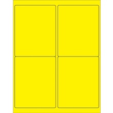 4 x 5" Fluorescent Yellow Rectangle Laser Labels image