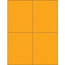 4 1/4 x 5 1/2 "Fluorescent Orange Rectangle Laser Labels image