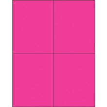 4 1/4 x 5 1/2" Fluorescent Pink Rectangle Laser Labels image