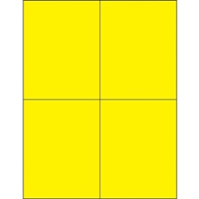 4 1/4 x 5 1/2" Fluorescent Yellow Rectangle Laser Labels image
