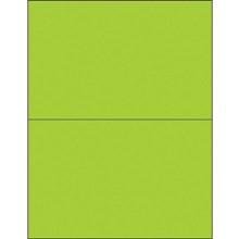 8 1/2 x 5 1/2" Fluorescent Green Rectangle Laser Labels image