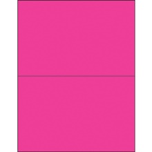 8 1/2 x 5 1/2" Fluorescent Pink Rectangle Laser Labels image