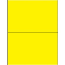 8 1/2 x 5 1/2" Fluorescent Yellow Rectangle Laser Labels image