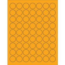 1" Fluorescent Orange Circle Laser Labels image