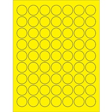 1" Fluorescent Yellow Circle Laser Labels image