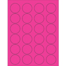 1 5/8" Fluorescent Pink Circle Laser Labels image