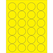 1 5/8" Fluorescent Yellow Circle Laser Labels image