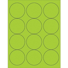 2 1/2" Fluorescent Green Circle Laser Labels image