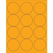 2 1/2" Fluorescent Orange Circle Laser Labels image