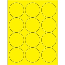 2 1/2" Fluorescent Yellow Circle Laser Labels image
