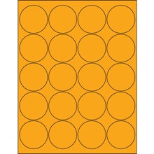2" Fluorescent Orange Circle Laser Labels image