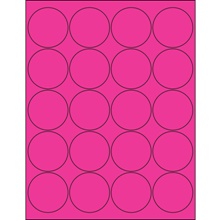 2" Fluorescent Pink Circle Laser Labels image