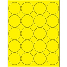 2" Fluorescent Yellow Circle Laser Labels image