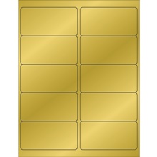 4 x 2" Gold Foil Rectangle Laser Labels image