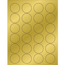 1 5/8" Gold Foil Circle Laser Labels image