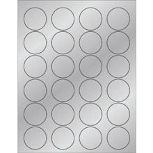 1 5/8" Silver Foil Circle Laser Labels image