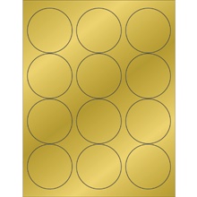 2 1/2" Gold Foil Circle Laser Labels image
