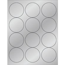 2 1/2" Silver Foil Circle Laser Labels image