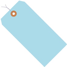 2 3/4 x 1 3/8" Light Blue 13 Pt. Shipping Tags - Pre-Wired image