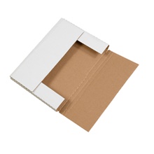 12 1/8 x 9 1/8 x 1" White Easy-Fold Mailers image