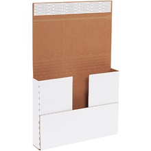 12 1/8 x 9 1/8 x 2" White Deluxe Easy-Fold Mailers image