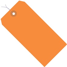 2 3/4 x 1 3/8" Orange 13 Pt. Shipping Tags - Pre-Wired image