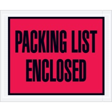 4 1/2 x 5 1/2" Red "Packing List Enclosed" Envelopes image