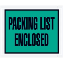 4 1/2 x 5 1/2" Green "Packing List Enclosed" Envelopes image