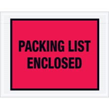 7 x 5 1/2" Red "Packing List Enclosed" Envelopes image