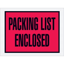 4 1/2 x 6" Red (Open End) "Packing List Enclosed" Envelopes image