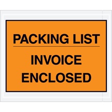 4 1/2 x 5 1/2" Orange "Packing List/Invoice Enclosed" Envelopes image