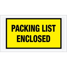 5 1/2 x 10" Yellow "Packing List Enclosed" Envelopes image
