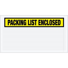 5 1/2 x 10" Yellow "Packing List Enclosed" Envelopes image