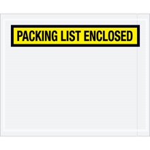 4 1/2 x 5 1/2" Yellow "Packing List Enclosed" Envelopes image