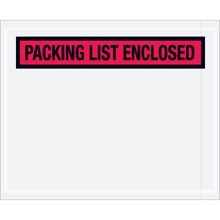 4 1/2 x 5 1/2" Red "Packing List Enclosed" Envelopes image