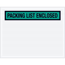 7 x 5 1/2" Green "Packing List Enclosed" Envelopes image
