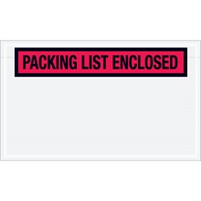 4 1/2 x 7 1/2" Red "Packing List Enclosed" Envelopes image