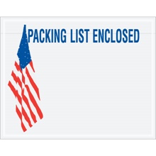7 x 5 1/2" U.S.A. Flag "Packing List Enclosed" Envelopes image