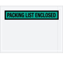 4 1/2 x 6" Green "Packing List Enclosed" Envelopes image