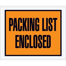 4 1/2 x 5 1/2" Orange "Packing List Enclosed" Envelopes image