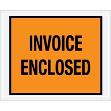 4 1/2 x 5 1/2" Orange "Invoice Enclosed" Envelopes image